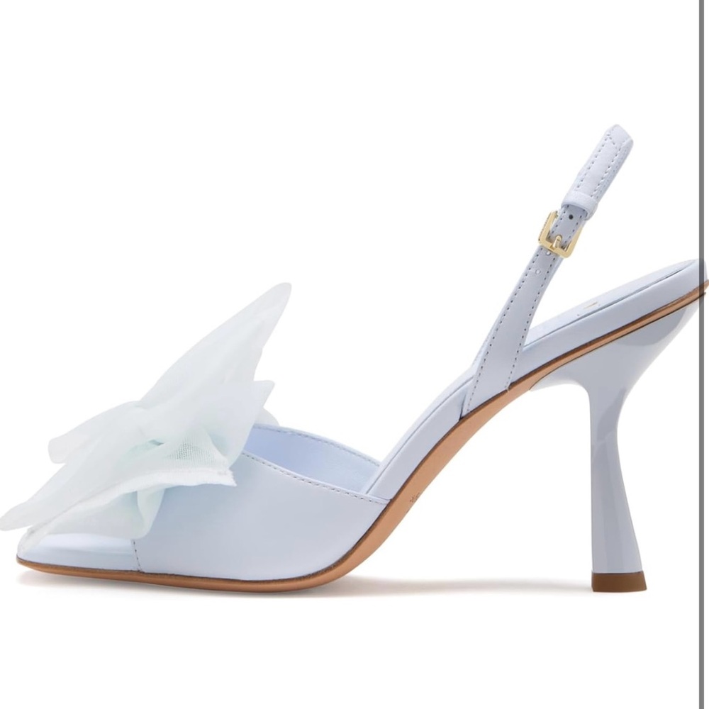 Kate Spade White Slingback Beau Slide Sandal 👡! $268 HOT 🔥! Bridal & MORE! 8 NIB - Picture 5 of 9
